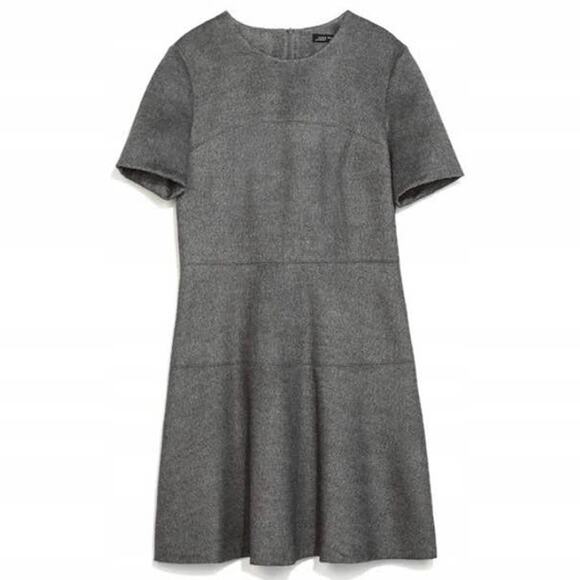 Zara Gray Skater Fit & Flare Short Sleeve Dress Medium - Picture 1 of 8